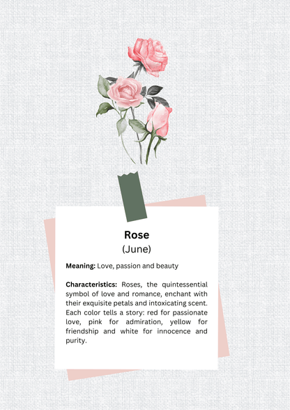 Personalized Canvas Tote Bag with June Birth Month Flower