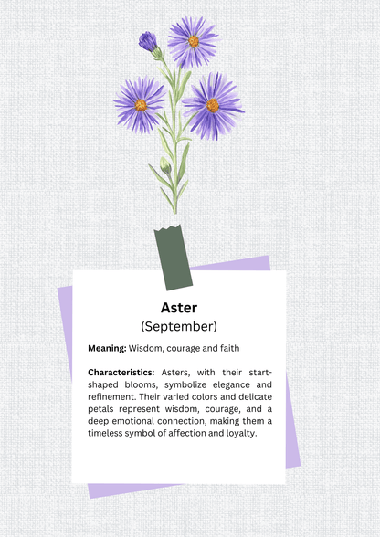 Personalized Canvas Tote Bag with September Birth Month Flower