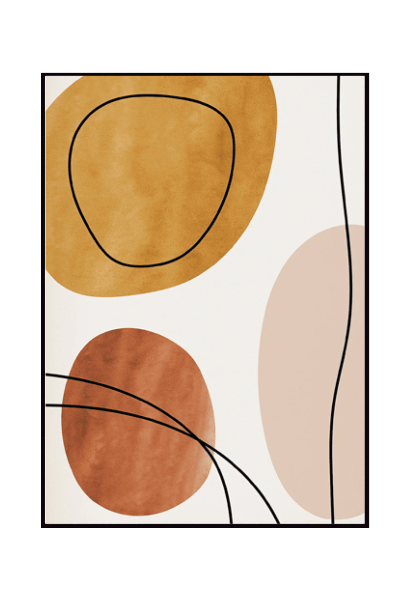 CP014 Nordic Abstract Pattern Canvas Prints in Brown and Beige Shades Wall Decor
