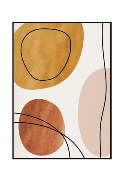 CP014 Nordic Abstract Pattern Canvas Prints in Brown and Beige Shades Wall Decor