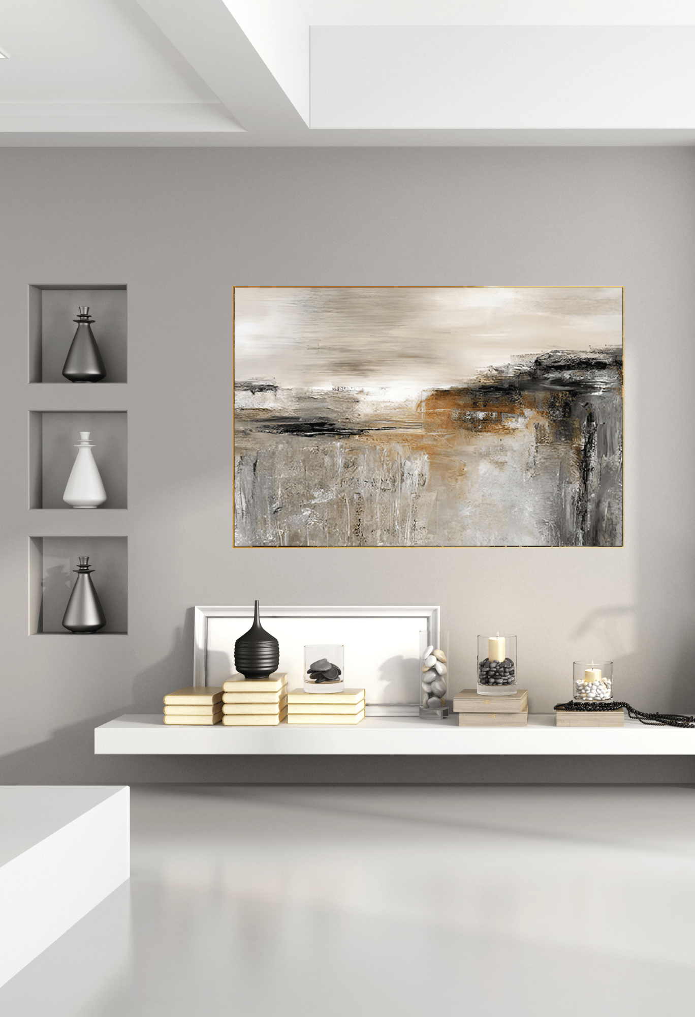 CP105 Black and Brown Abstract Canvas Print Wall Decor