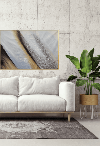 HP056 Abstract Neutral Tone Acrylic Hand-Painted Wall Decor
