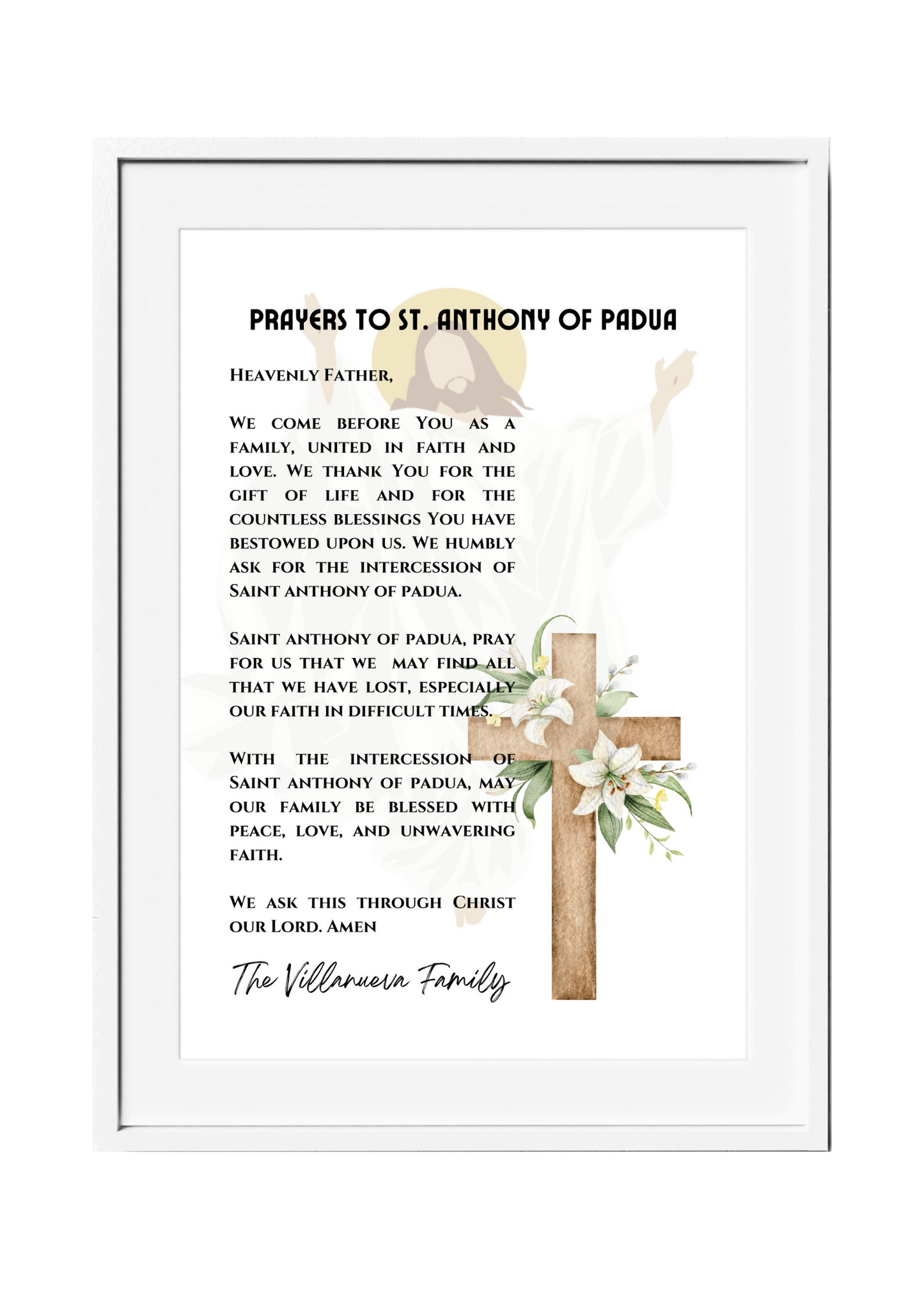Personalized Family Prayer for Saint Intercession Poster