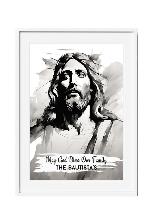 Personalized Jesus Watercolor-Effect Wall Art