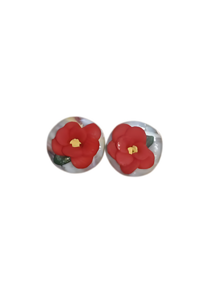 Paula's Floral Finds Handmade Tiny Bloom Polymer Clay Stud Earrings