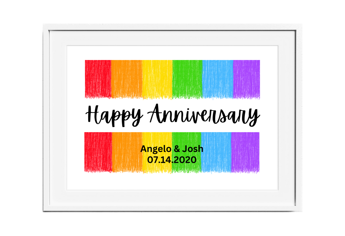 Personalized Pride Happy Anniversary Pride Flag Wall Art
