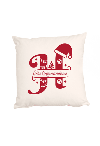 Personalized Christmas Alphabet Cushion Cover (Pillow Insert Not Included)