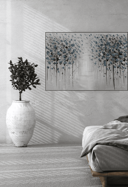 HP014 Abstract Winter Forest Acrylic Hand-Painted Wall Decor