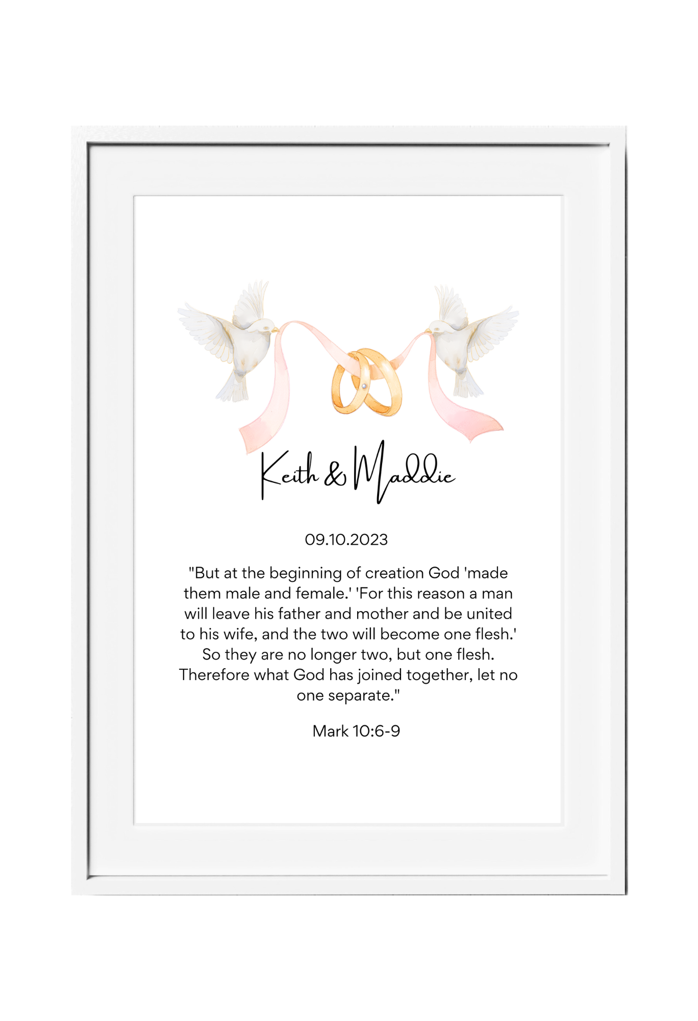 Personalized Couple Wall Art with Bible Verse