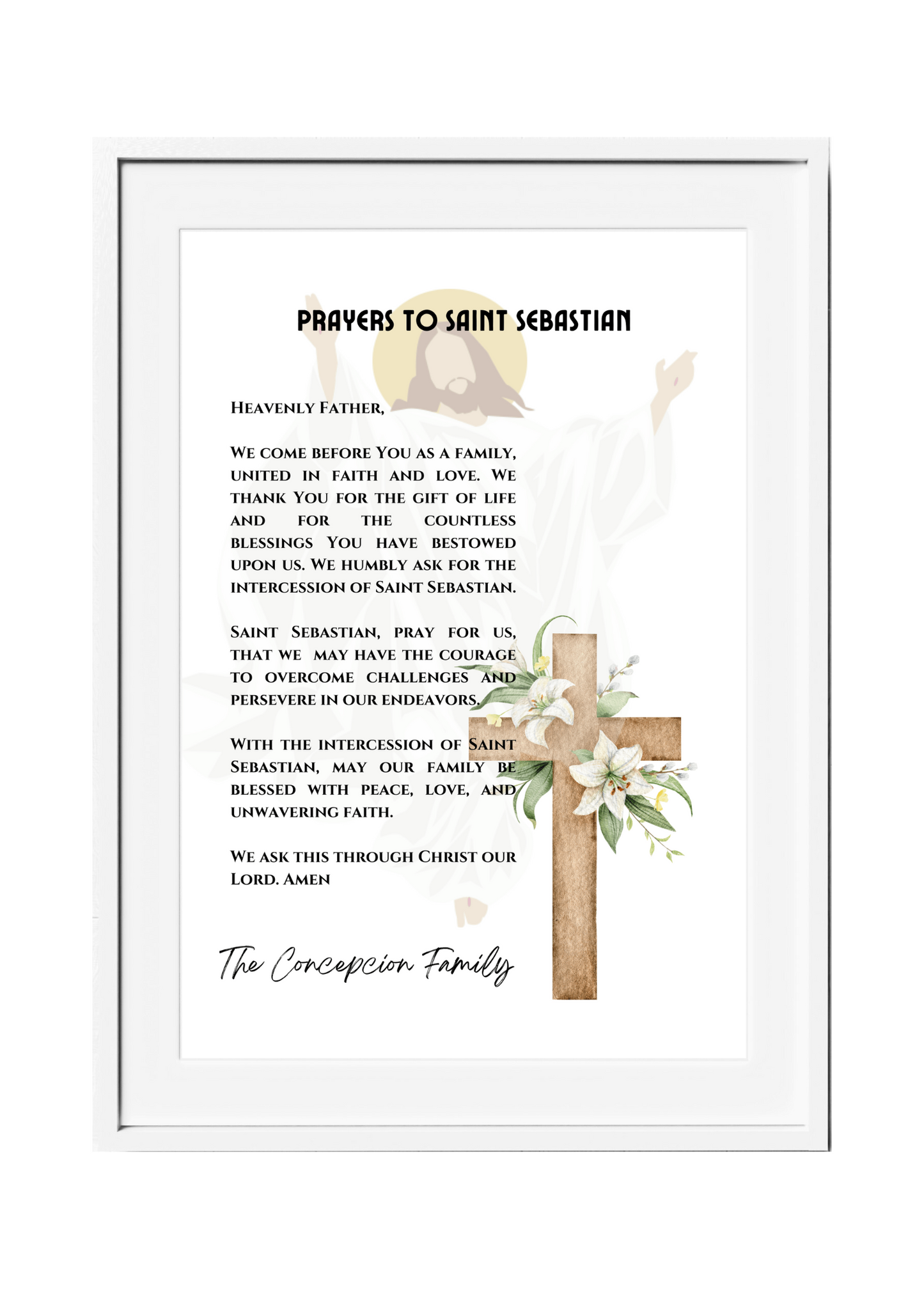 Personalized Family Prayer for Saint Intercession Poster