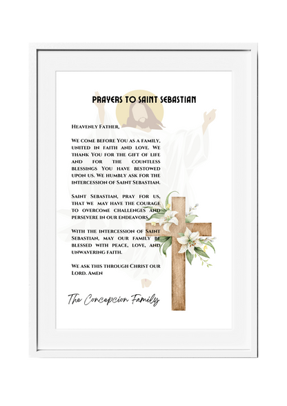 Personalized Family Prayer for Saint Intercession Poster
