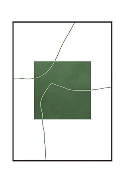 CP010 Modern Abstract Green Pattern Canvas Prints Wall Decor