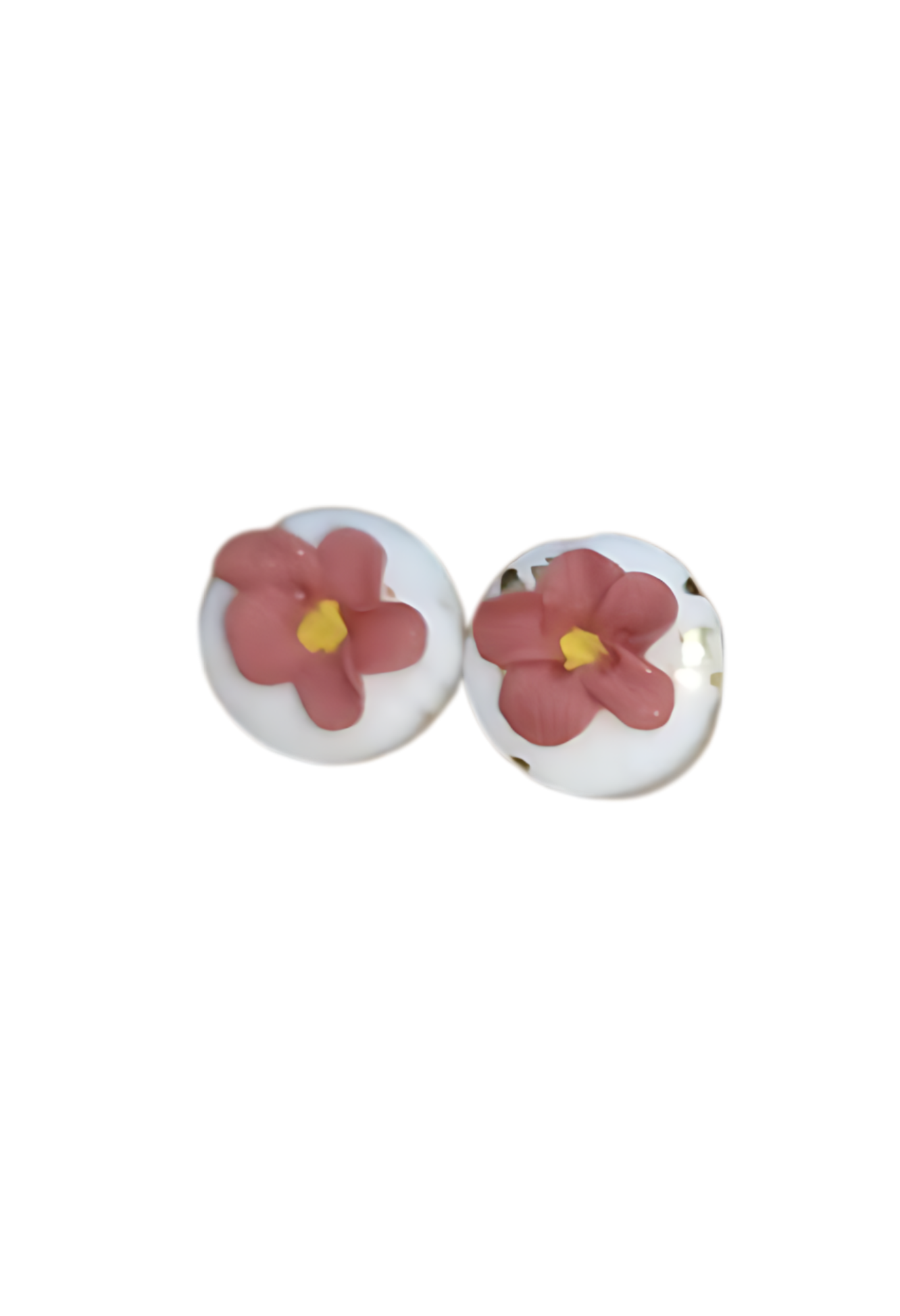 Paula's Floral Finds Handmade Tiny Bloom Polymer Clay Stud Earrings
