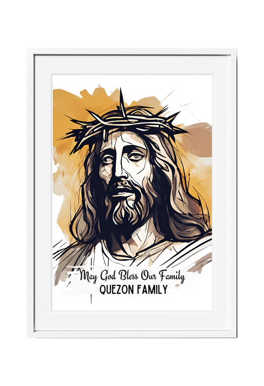 Personalized Jesus Watercolor-Effect Wall Art