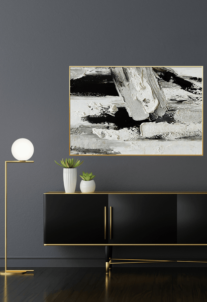 CP120 Black and White Abstract Canvas Print Wall Decor