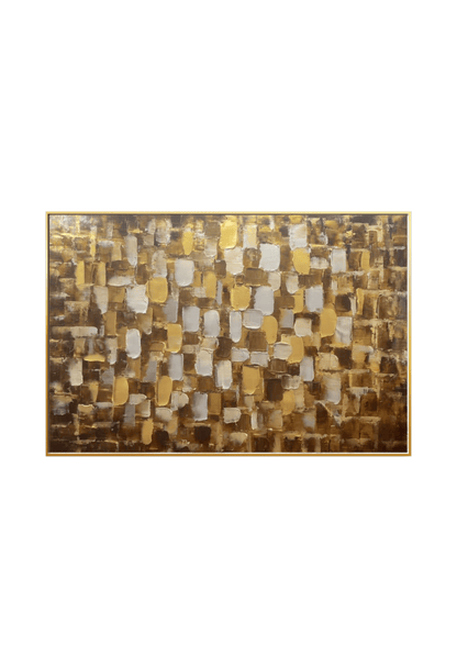 HP035 Abstract Gray With Gold Foil Hand-Painted Wall Decor
