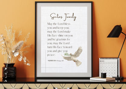 Personalized Family Bible Verse Wall Decor Numbers 6:24-26