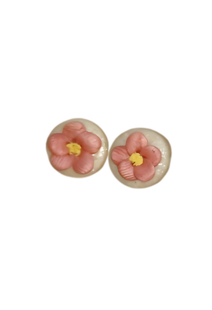Paula's Floral Finds Handmade Tiny Bloom Polymer Clay Stud Earrings