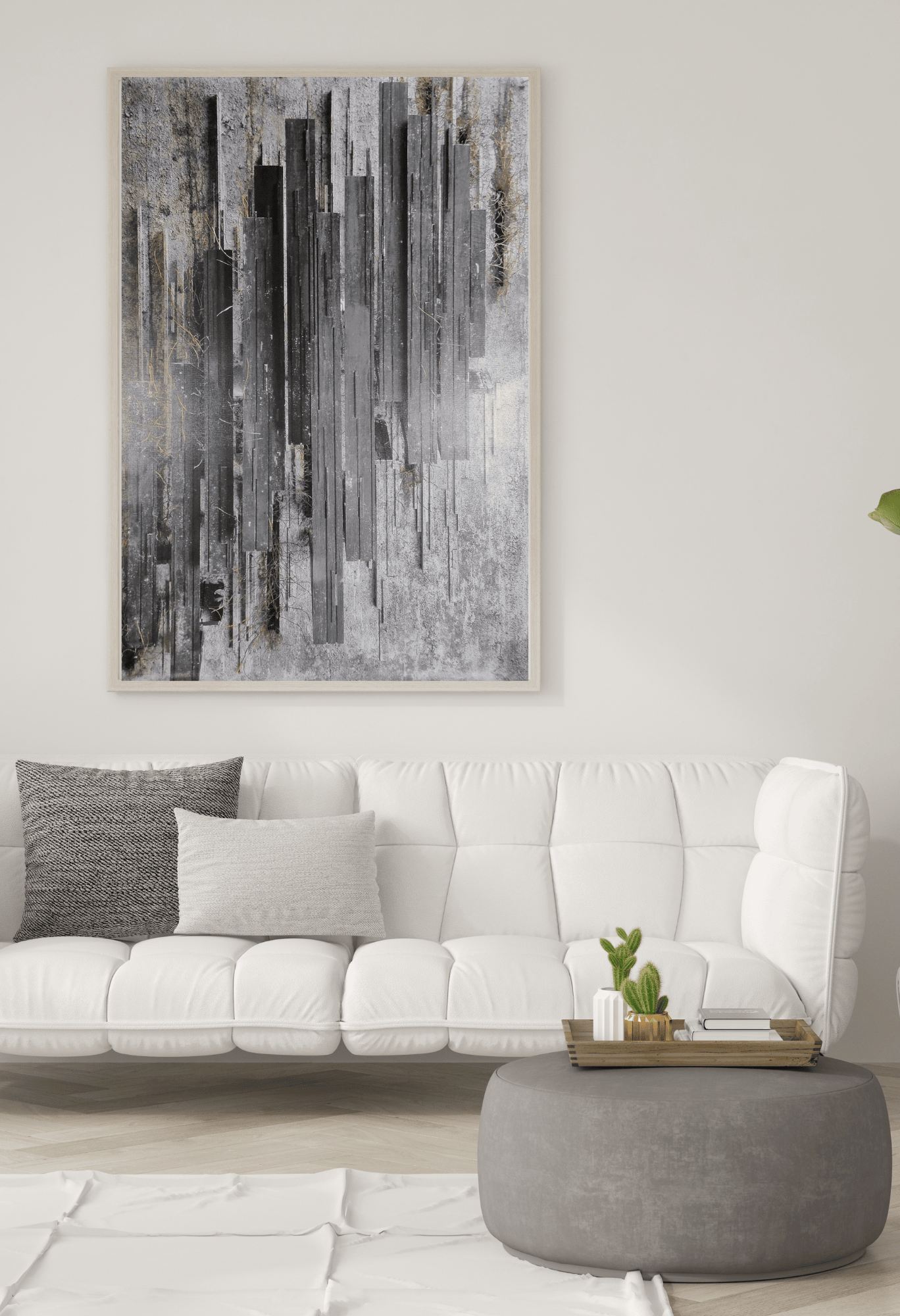 CP070 Gray Abstract Design Canvas Print Wall Decor)