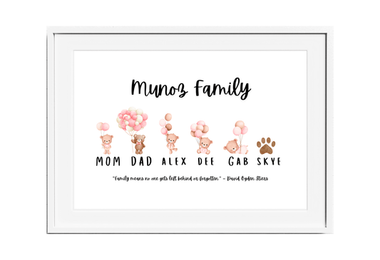 Personalized Family Wall Decor - Bears