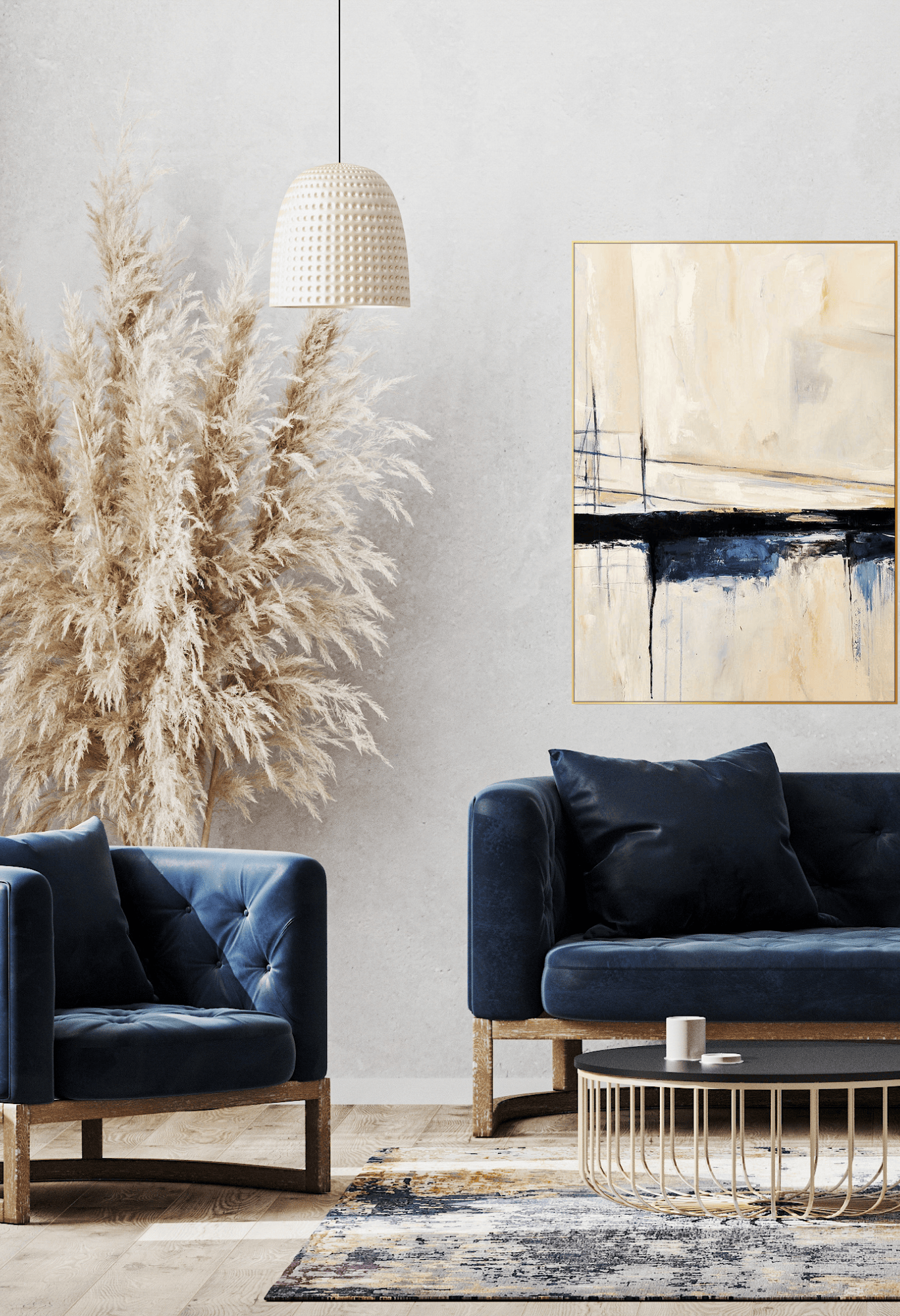 CP151 Blue Abstract Design Canvas Print Wall Decor