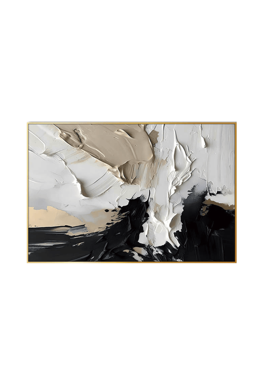 CP160 Brown, Black and White Abstract Canvas Print Wall Decor