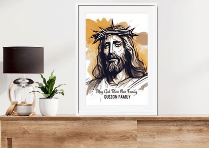 Personalized Jesus Watercolor-Effect Wall Art