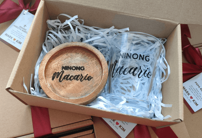 Personalized Glass Mug with Wooden Lid (320ml)