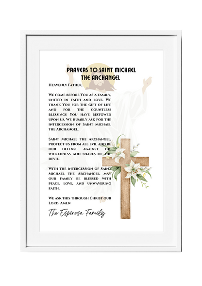 Personalized Family Prayer for Saint Intercession Poster