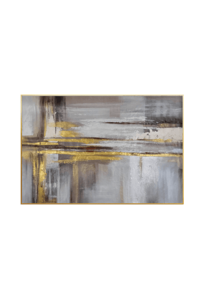 HP021 Abstract Neutral Colors with Gold Hand-Painted Wall Decor