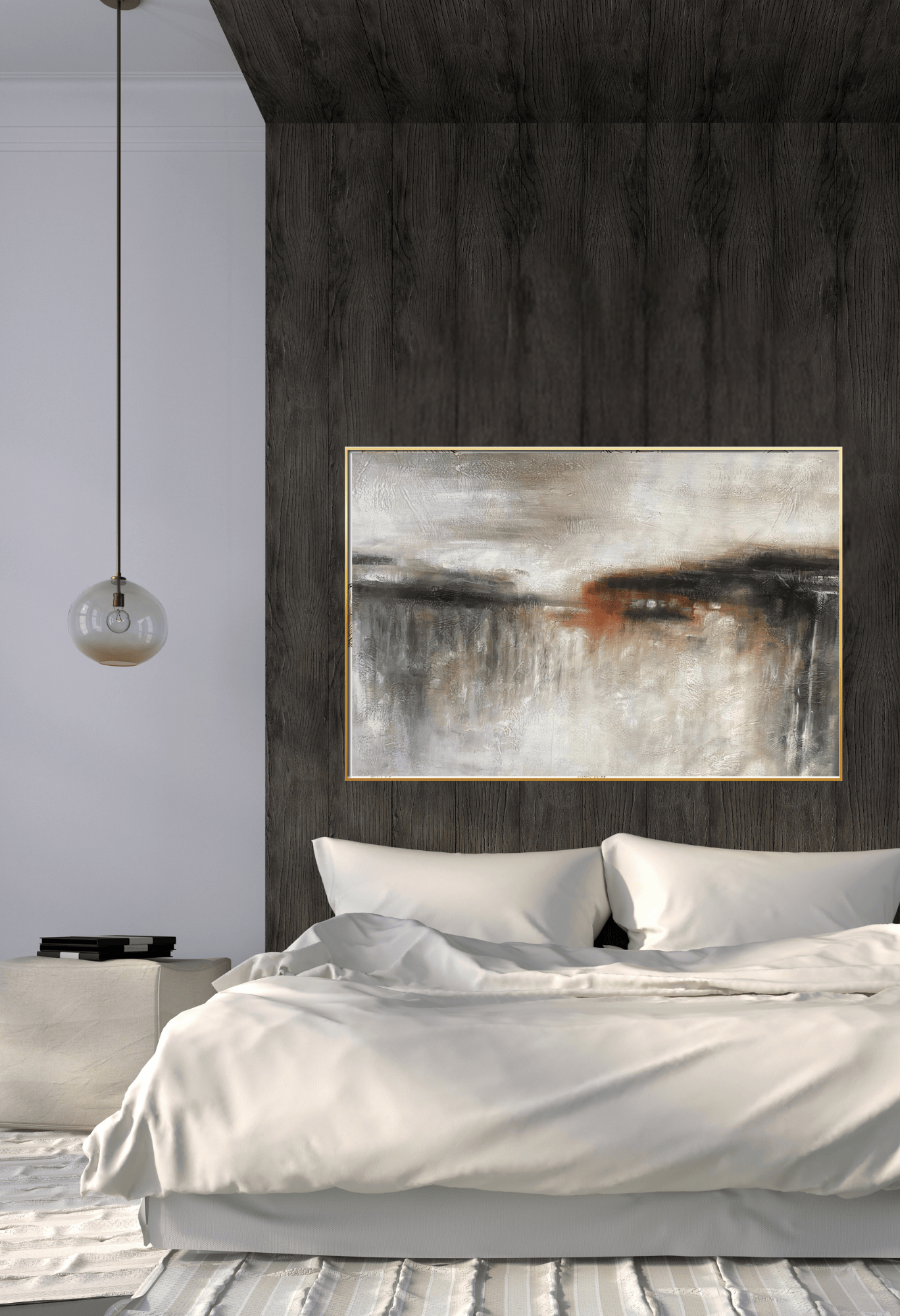 HP023 Abstract Neutral Colors Hand-Painted Wall Decor