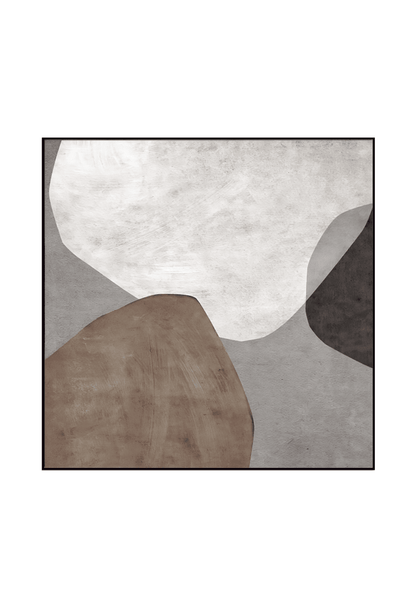 CP027126 Neutral Black, Brown, Beige, and White Abstract Design Canvas Prints Wall Decor