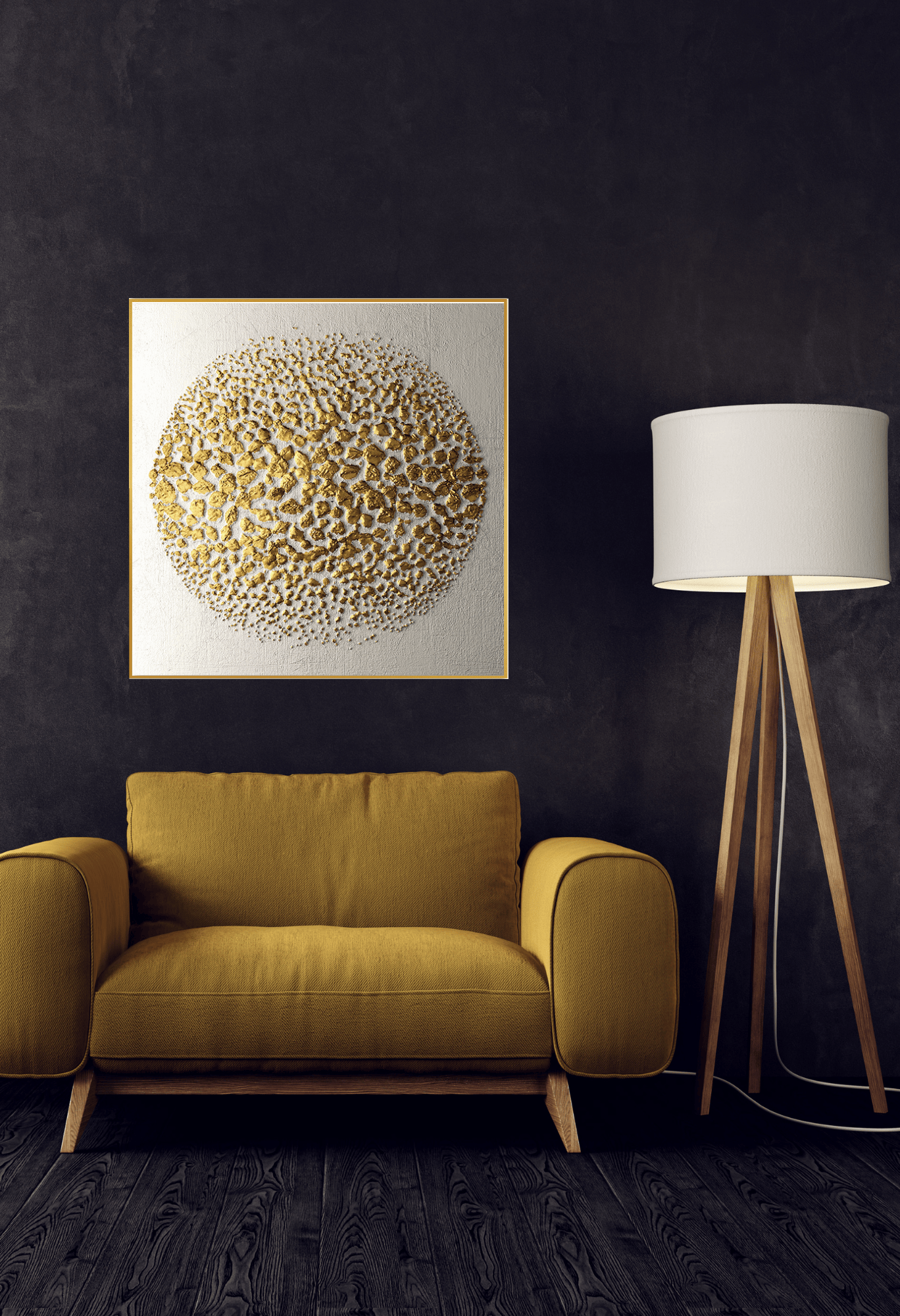 CP023 Gold Abstract Design Canvas Print Wall Decor