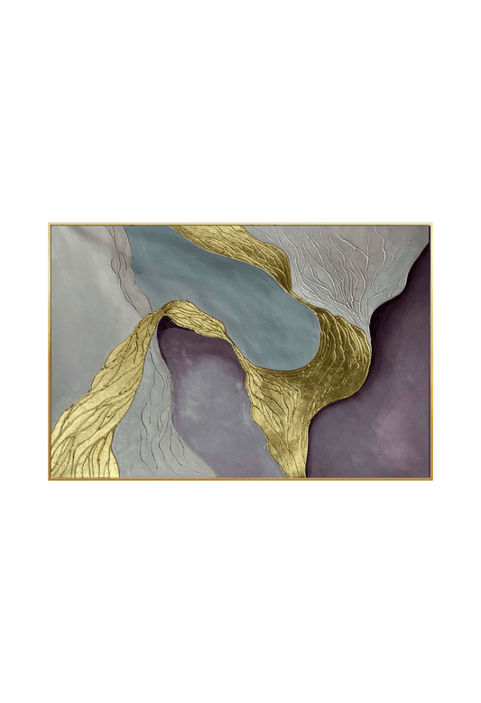 HP027 Abstract Gray and Bronze Hand-Painted Wall Decor