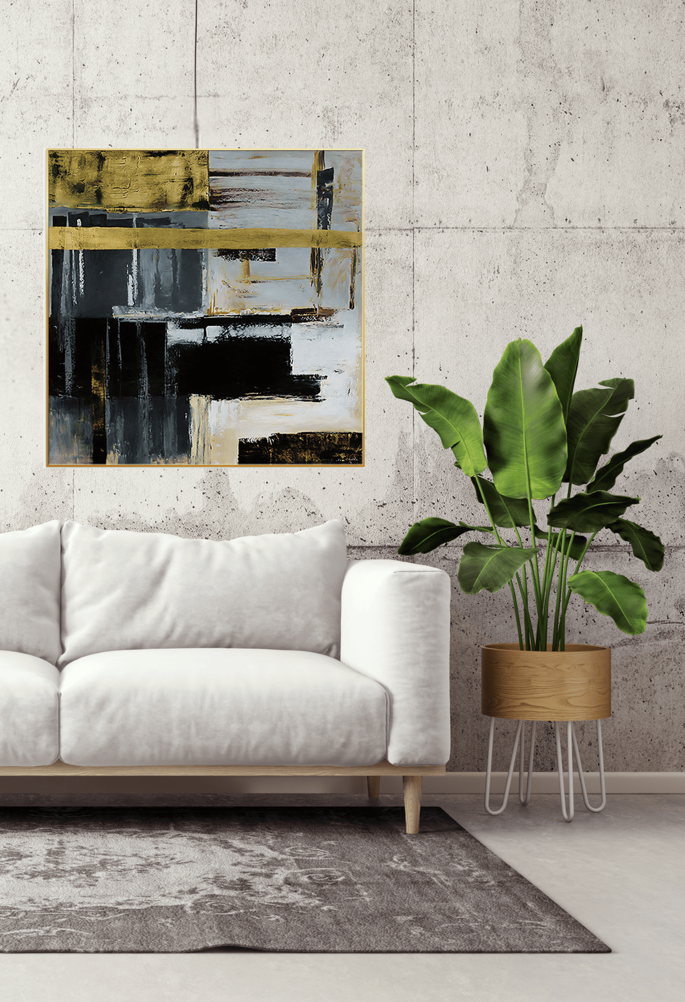 CP030 Black and Gold Abstract Design Canvas Print Wall Decor