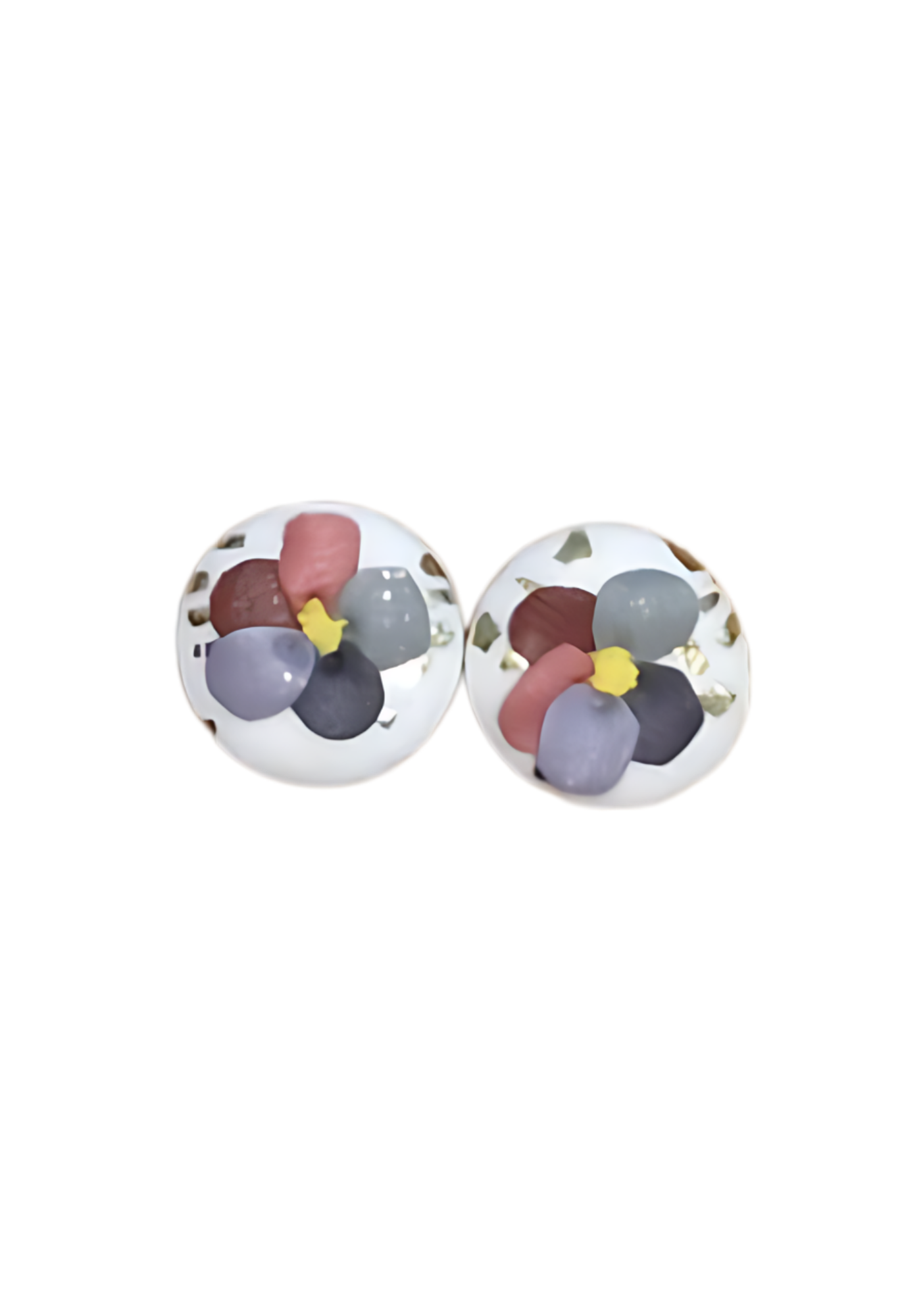Paula's Floral Finds Handmade Tiny Bloom Polymer Clay Stud Earrings
