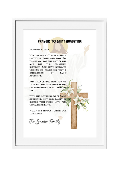 Personalized Family Prayer for Saint Intercession Poster