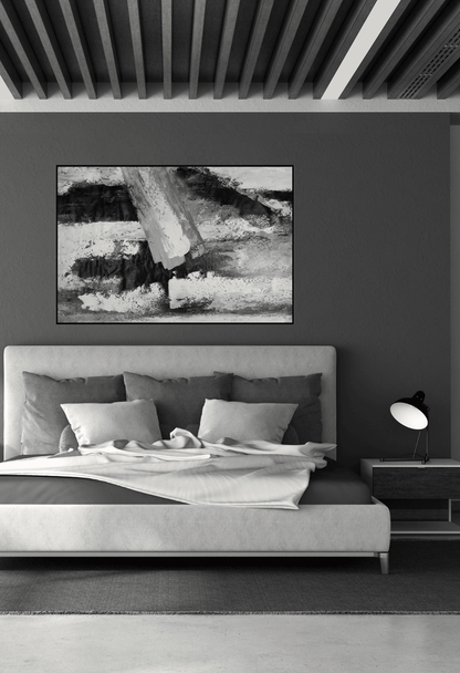 HP029 Abstract Gray and Bronze Hand-Painted Wall Decor