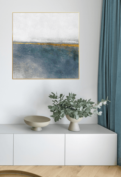 CP042043 Blue and Gold Abstract Design Canvas Prints Wall Decor