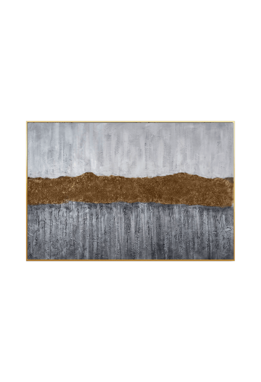 HP030 Abstract Gray and Bronze Hand-Painted Wall Decor