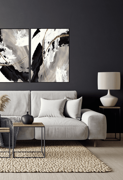 CP056057 Abstract Black, Brown and White Canvas Prints Wall Decor