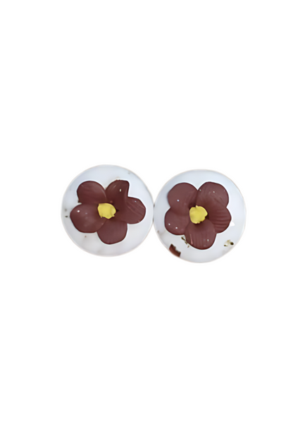 Paula's Floral Finds Handmade Tiny Bloom Polymer Clay Stud Earrings