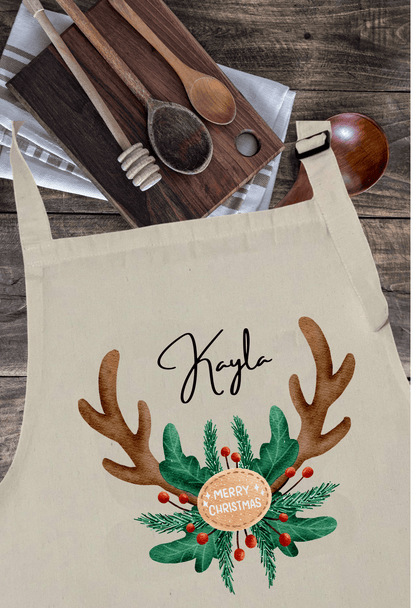Personalized Christmas Aprons with Antler