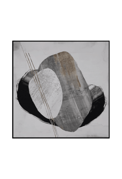 CP027029 Neutral Black, Brown, Beige, and White Abstract Design Canvas Prints Wall Decor
