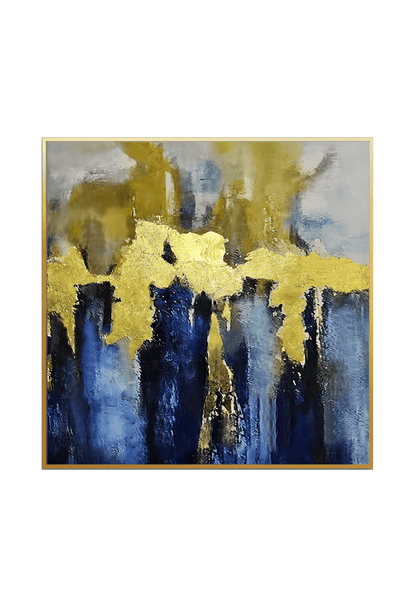 CP019020 Blue and Gold Abstract Design Canvas Prints Wall Decor