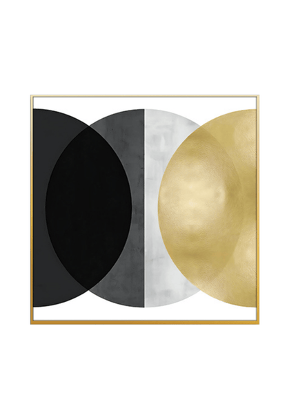 CP021022 Black, Gray and Gold Abstract Design Canvas Prints Wall Decor