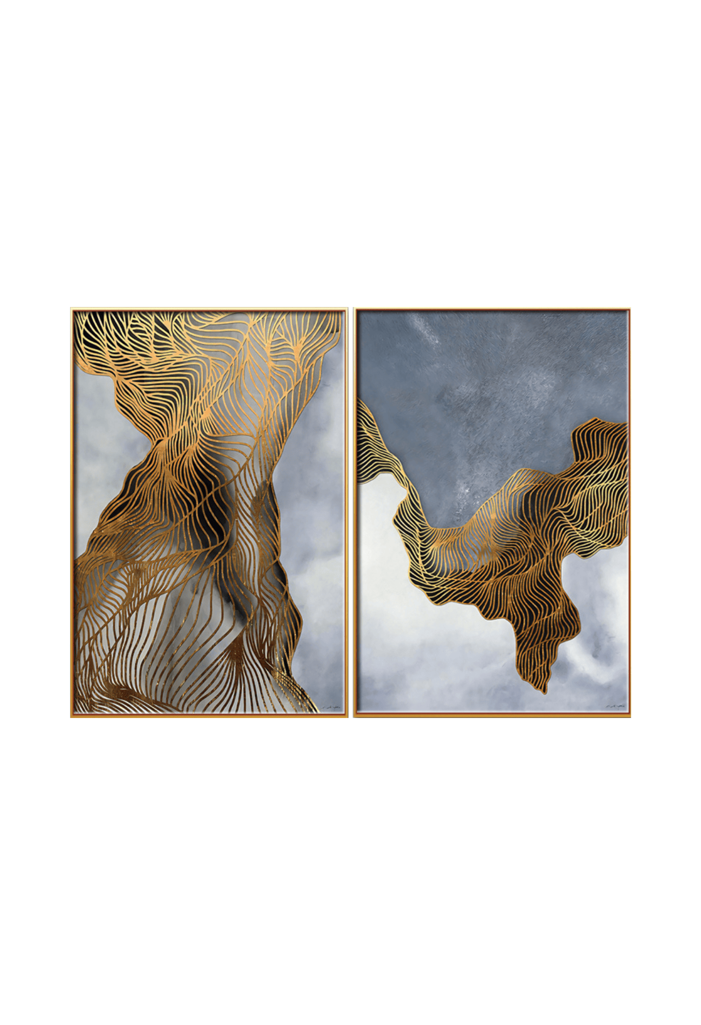 CP058059 Abstract Black, Grey and Gold Canvas Prints Wall Decor