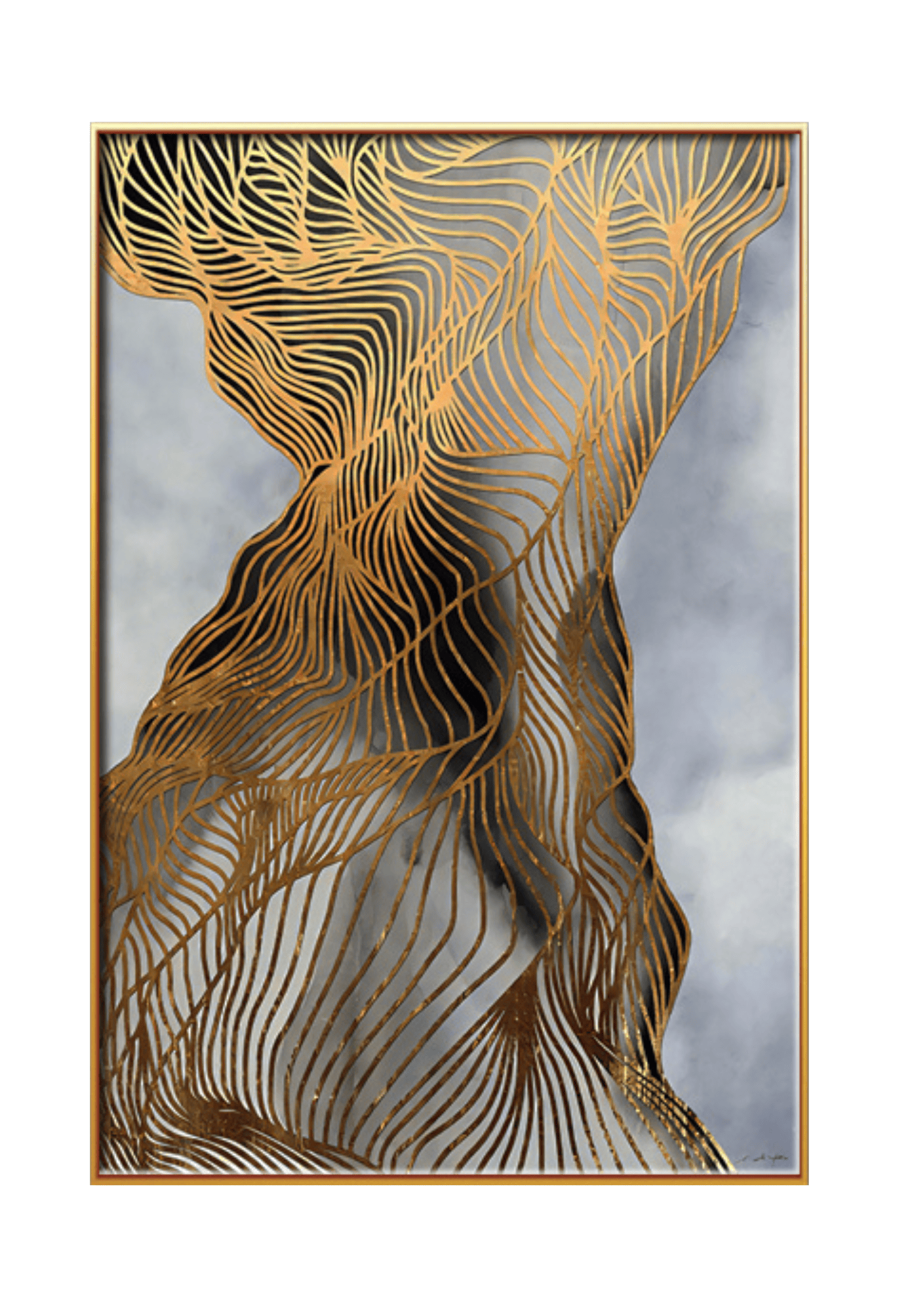 CP058059 Abstract Black, Grey and Gold Canvas Prints Wall Decor