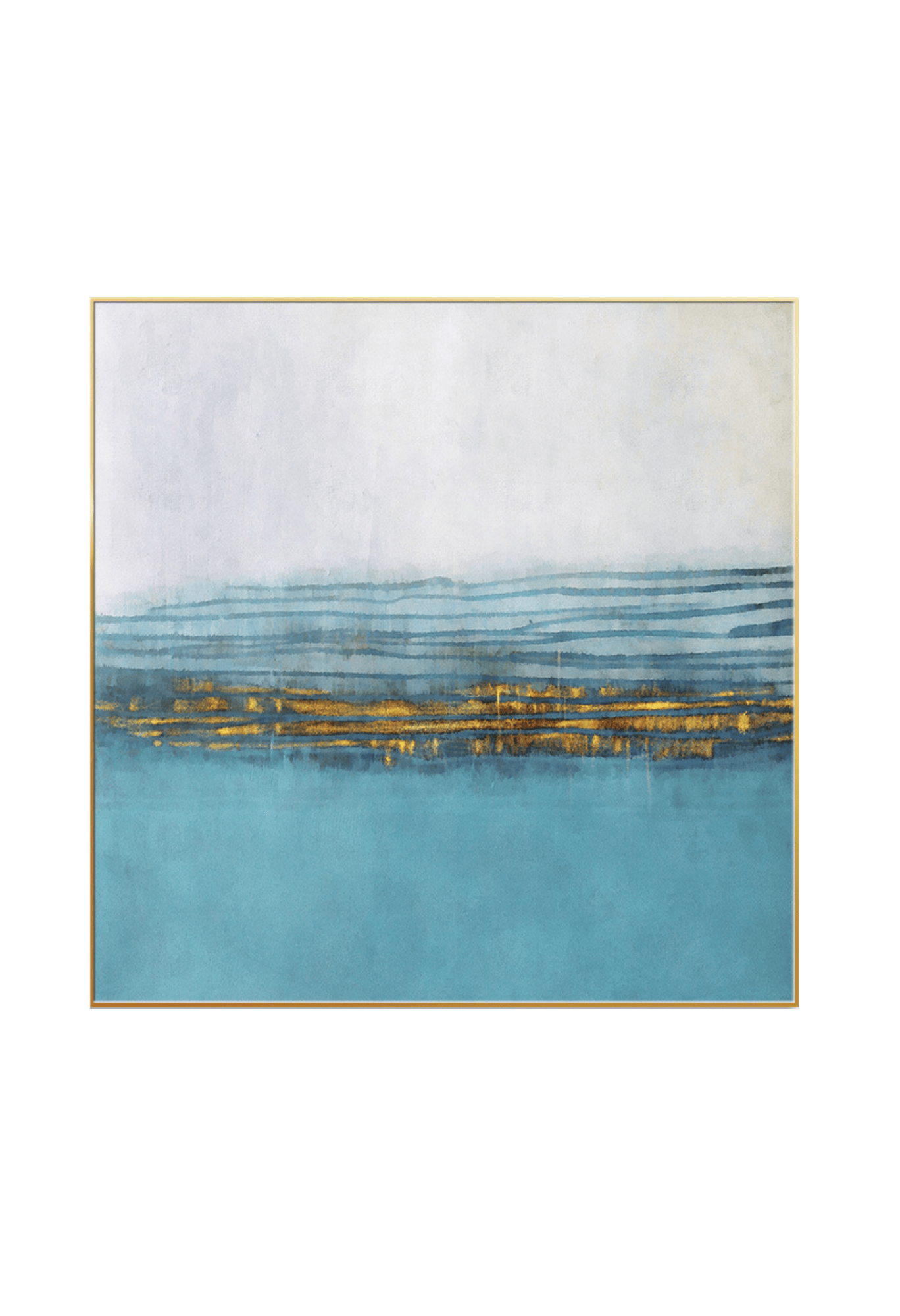 CP039040 Modern Blue, White, and Gold Abstract Design Canvas Prints Wall Decor
