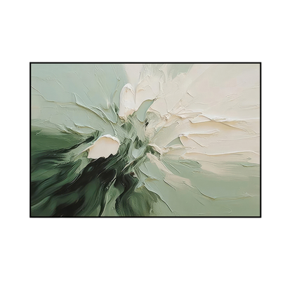 CP183 Green and White Abstract Print Wall Decor